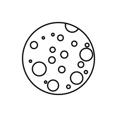 Moon icon vector. full moon illustration sign. planet symbol or logo.