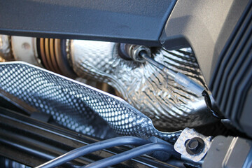 Heat shields around a new turbocharged engine