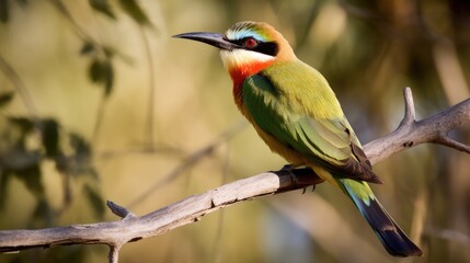 Obraz premium White - fronted bee - eater bird on a branch in lower Zambezi national park.