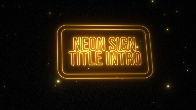 Starfield Neon Sign Text Title Intro