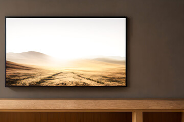 Podium Display Home office concept, picture frame mockup