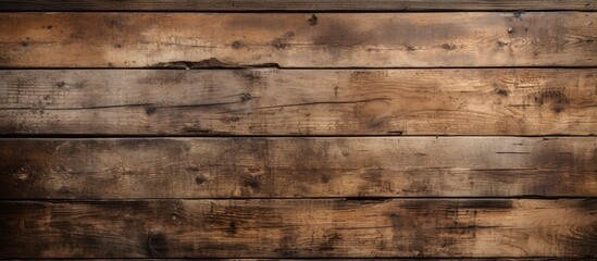 Aged wooden wall with grunge planks used as background