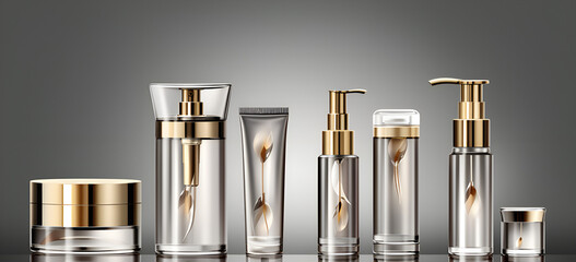 Refined Cosmetic Packaging Set: Contemporary Containers for Beauty Products