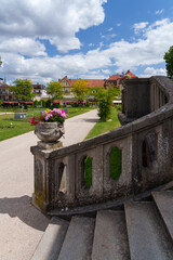 Kurpark und Rosengarten im Staatsbad Bad Kissingen, Unterfranken, Franken, Bayern, Deutschland