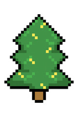 Christmas tree pixel art. Christmas retro decor