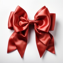 red bow isolated on white background, ai generated