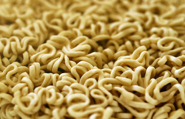 Traditional asian instant noodles texture for background close up. Japanese dry food