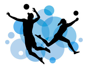 Volleyball sport graphic for use as a template for flyer or for use in web design.