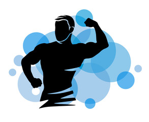 Bodybuilding sport graphic. - 678619822