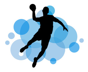 Handball sport graphic for use as a template for flyer or for use in web design.