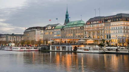Hamburg Alsterufer Jungfernstieg Lichter © Carl-Jürgen Bautsch