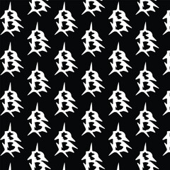 Vector Batik Pattern Seamless with Black Background