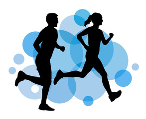 Running sport graphic for use as a template for flyer or for use in web design.