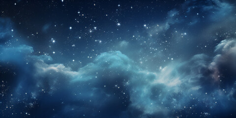 Night sky with clouds nebula milky way galaxy with stars and space dust in the universe.  - obrazy, fototapety, plakaty