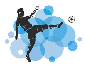 Soccer sport graphic for use as a template for flyer or for use in web design. - 678621473