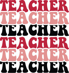 teacher retro svg design and digital download