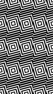 Black and white geometric pattern motion background. Vertical video
