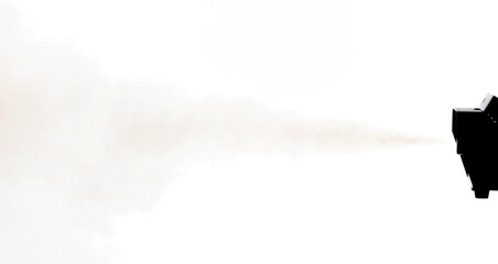 Dense Fluffy Puffs of White Smoke and Fog on white Background, Abstract Smoke Clouds, All Movement...