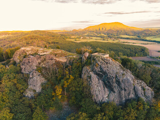 Kalich (Kelchberg in German) is a castle ruin above the village of Trebusin. The castle was founded by the Hussite governor Jan Zizka in 1421.