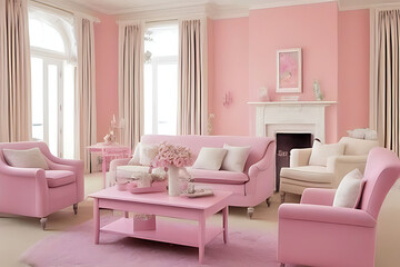 Creative Pastel Color Elegant Drawing Interior Design, Peculiar