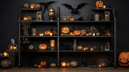 Obraz premium halloween pumpkins and candles