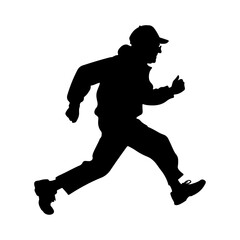 Fototapeta na wymiar Vector silhouette Runners, Joggers, Sprinters Male. running old man isolated on white
