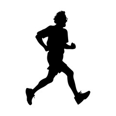 Fototapeta na wymiar Vector silhouette Runners, Joggers, Sprinters Male. running old man isolated on white 