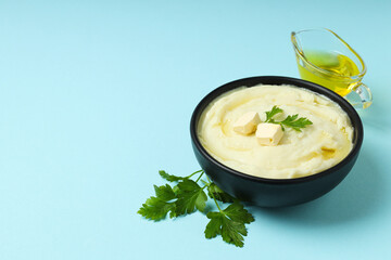 Mashed potatoes, concept of tasty and delicious food