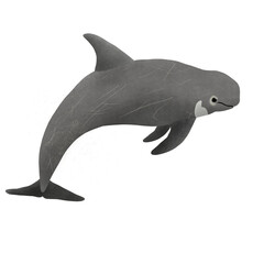 Risso’s Dolphin, Grampus griseus On White Background.