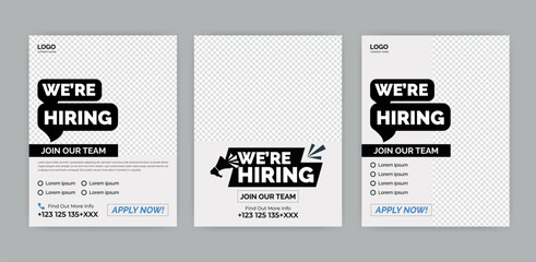 We Are Hiring Flyer. Job recruitment regional sale manager design for companies - obrazy, fototapety, plakaty