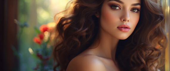 Fototapeta premium Portrait of a woman. Beautiful woman's face