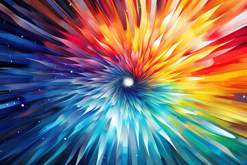 Fascinating kaleidoscope of colors that blend harmoniously, a vibrant show dynamics