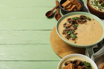 Mushroom cream soup, concept of tasty and delicious food