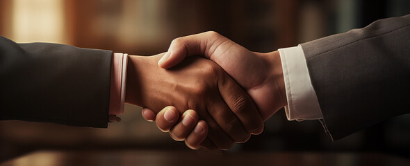 A handshake between two business individuals, Generative AI