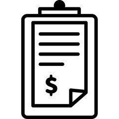 Payroll Icon Outline Style PNG Transparent Background