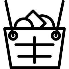 Shopping Cart Icon Outline Style PNG Transparent Background