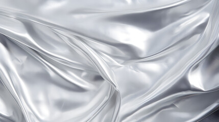  Shiny silver foil texture, grey metallic decorative background. Generative Ai.
