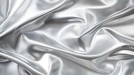 Shiny silver foil texture, grey metallic decorative background. Generative Ai. - obrazy, fototapety, plakaty