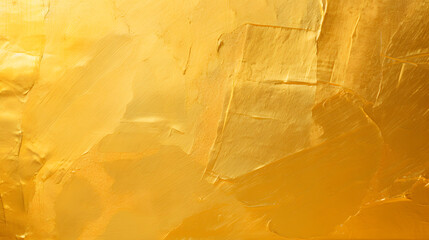 Shiny yellow leaf gold foil texture background. Generative Ai.