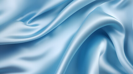 Obraz premium Silk fabric wallpaper texture natural pattern textile pattern background in shiny light bright blue color tone. Generative Ai.