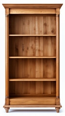 The oak bookcase isolated on the white background