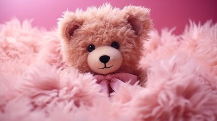 beautifull teddy bear  on a pink background