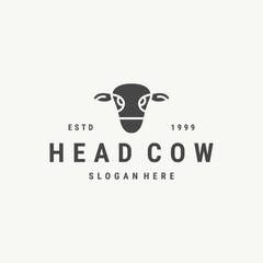 abstract cow head logo design template