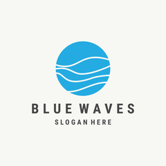 Blue waves logo template vector illustration design