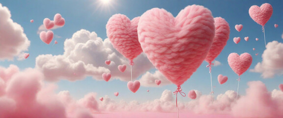 Valentine's Day pink hearts - 678636416