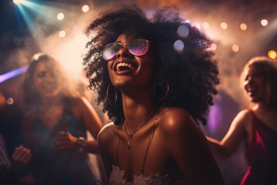 A woman having a good time at the night club