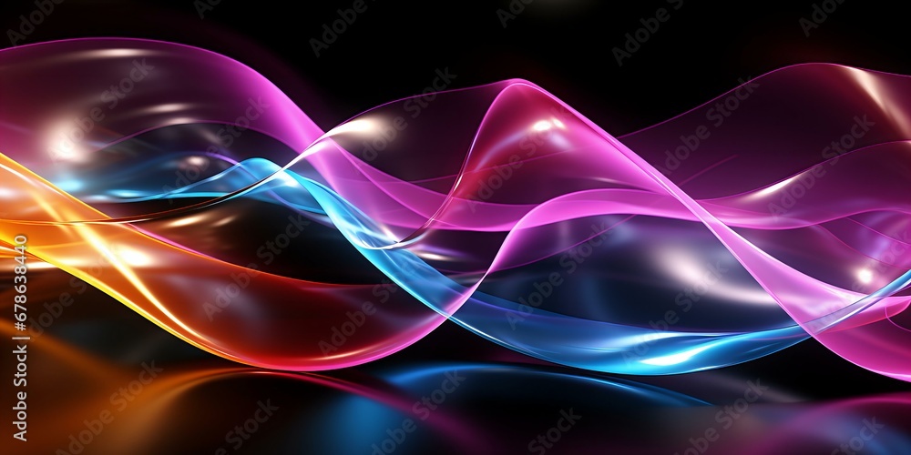 Poster abstract waves of color flowing in a dynamic dance of light and energy art