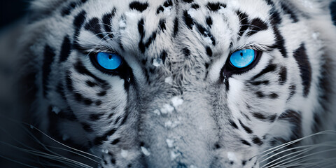 Look of a white tiger with blue eyes white tiger  generative AI
