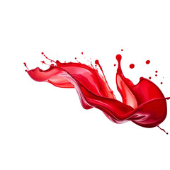 Red Splash isolated on white, AI generated