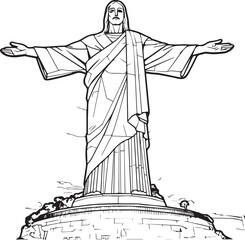 Jesus Christ the cross coloring page design